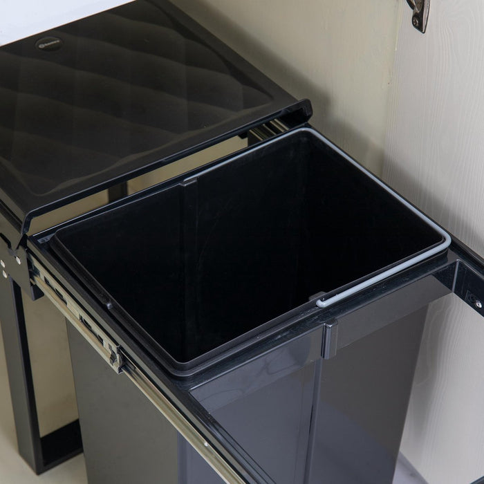 Homra Slide Inbouw Prullenbak - 2 vakken - 40L - Zwart