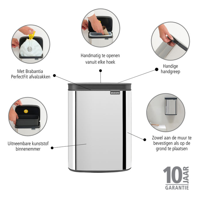 Brabantia Bo Afvalemmer 4 L - Brilliant Steel