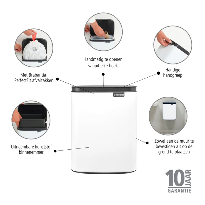 Brabantia Bo Afvalemmer 7 L - White
