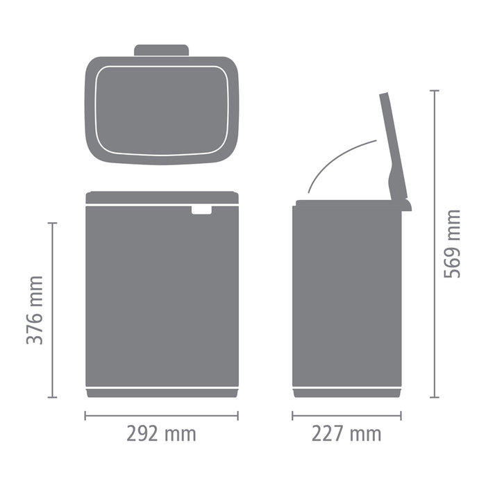 Brabantia Bo Afvalemmer 12 L - Matt Steel FPP