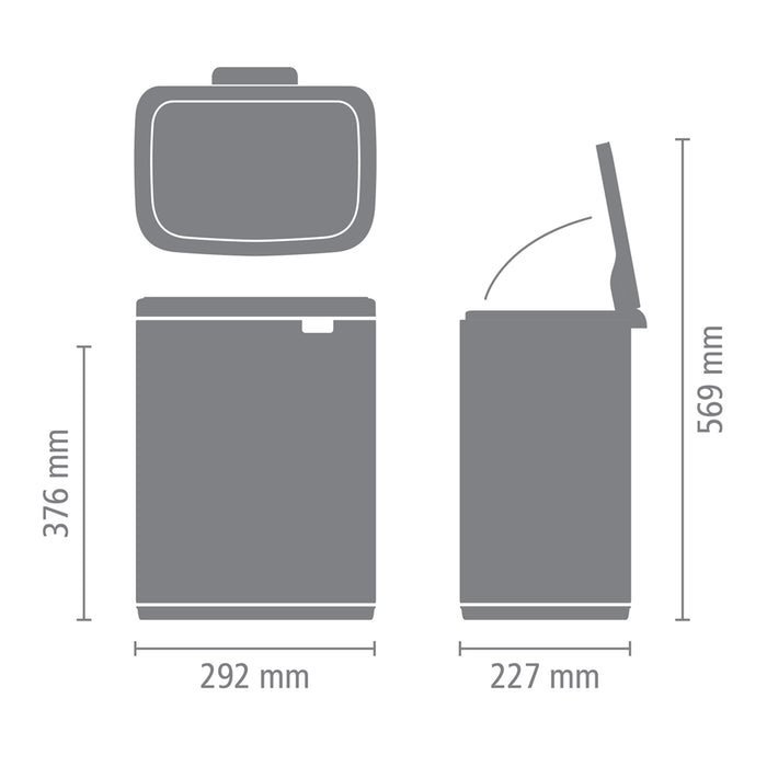 Brabantia Bo Afvalemmer 12 L - Dreamy Blue