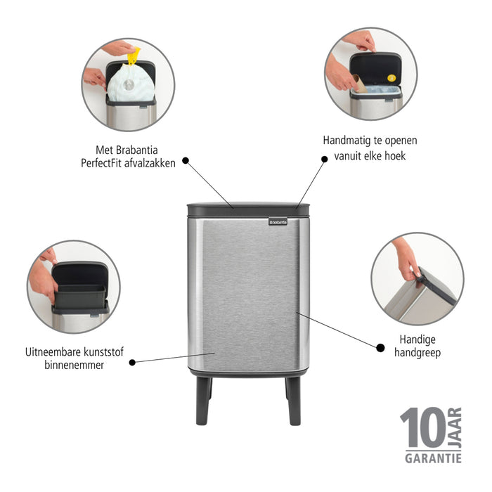 Brabantia Bo Hi Afvalemmer 4 L - Matt Steel FPP