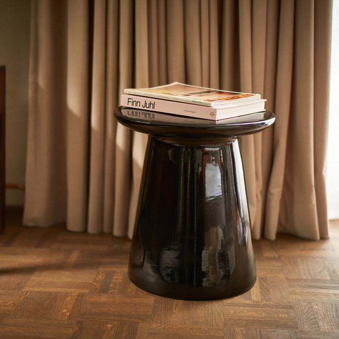 HKliving Earthenware Bijzettafel M - Glossy Black
