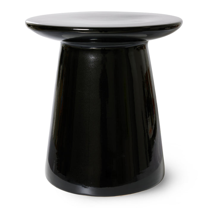 HKliving Earthenware Bijzettafel M - Glossy Black