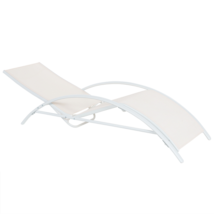 Beliani - GAETA - Zonnenbed - Beige - Staal