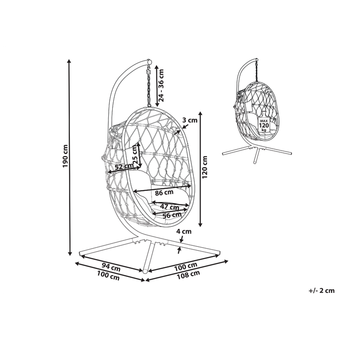 Beliani - ADRIA - Hangende stoel - Beige - Polyester