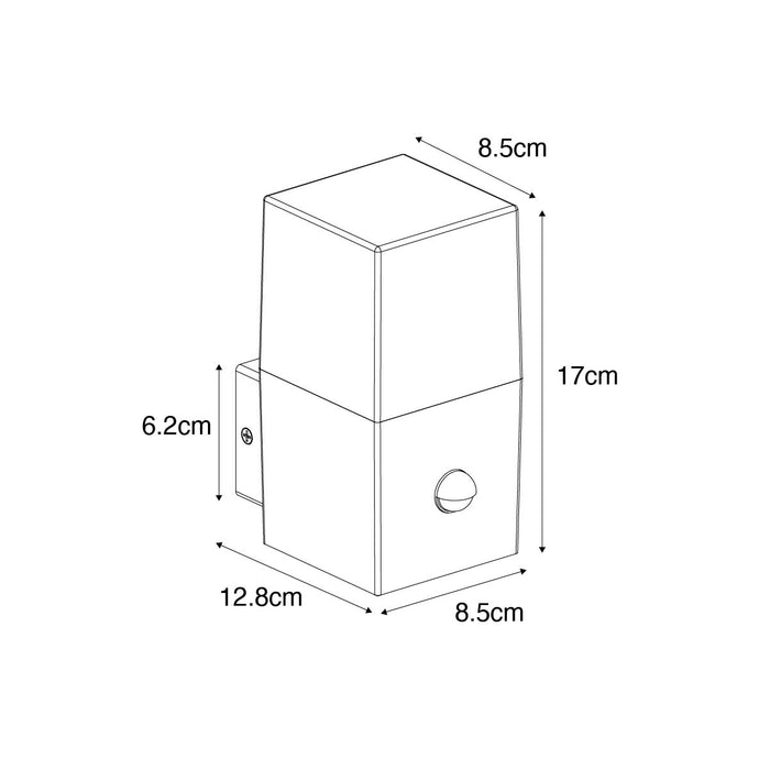QAZQA Buiten wandlamp donkergrijs met bewegingsmelder IP44 - Denmark