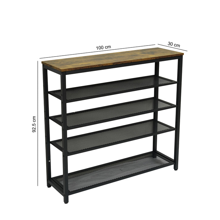 Furnilux - Schoenenrek met 4 Roosters - 100 x 30 x 92,5 cm