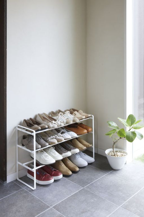 Yamazaki Schoenenrek Uitschuifbaar - Frame - 3 niveaus - Wit