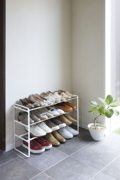 Yamazaki Schoenenrek Uitschuifbaar - Frame - 3 niveaus - Wit