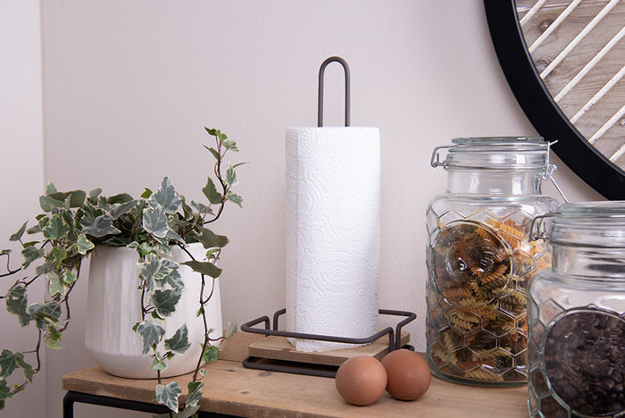 Clayre & Eef Keukenrolhouder 15x15x32 cm Bruin IJzer