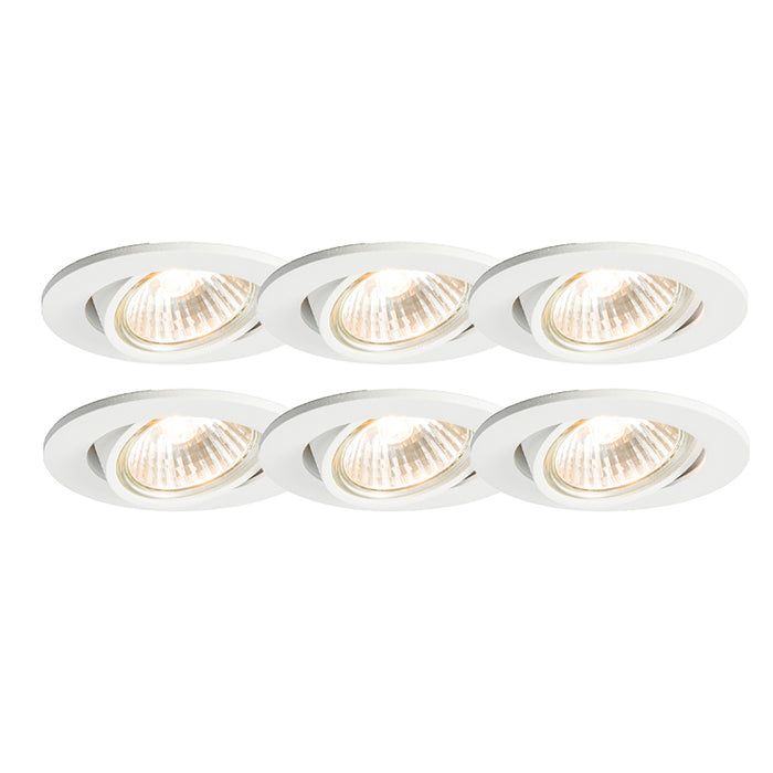 QAZQA Set van 6 inbouwspots wit kantelbaar - Cisco