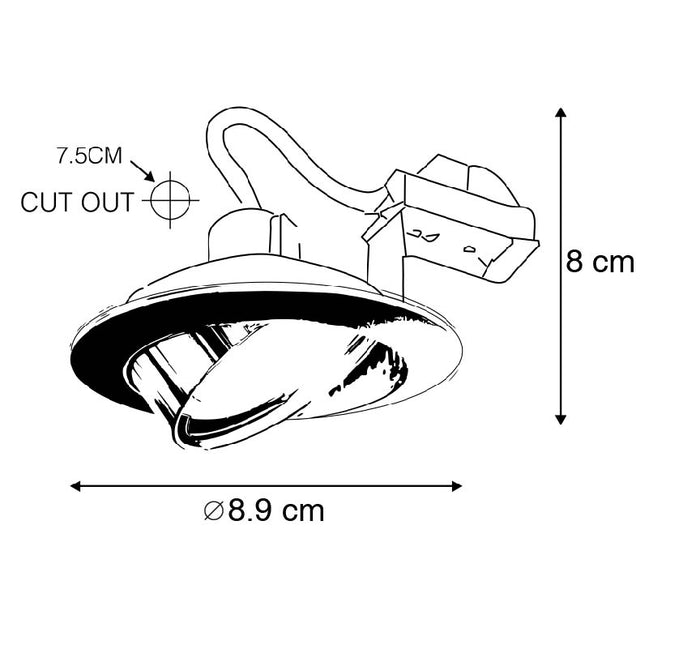 QAZQA Set van 6 inbouwspots wit kantelbaar - Cisco