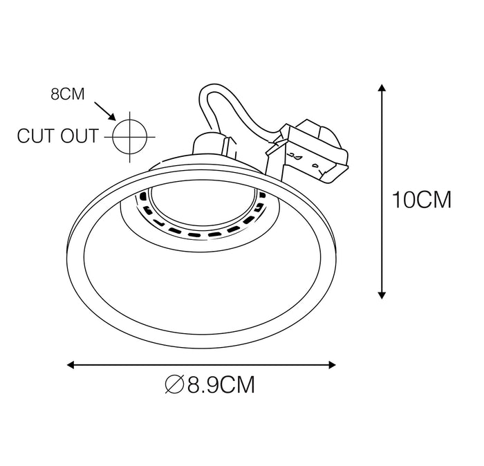 QAZQA Set van 12 moderne inbouwspots zwart - Dept