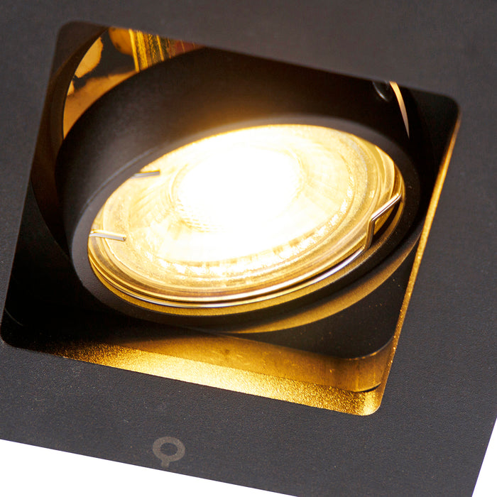 QAZQA Set van 6 moderne inbouwspots zwart verstelbaar - Qure