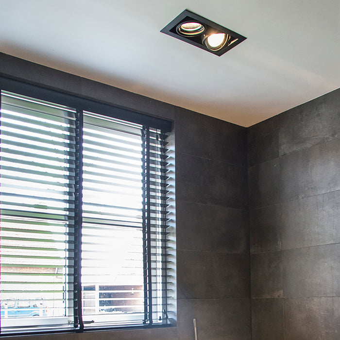 QAZQA Set van 6 inbouwspots zwart AR111 verstelbaar 2-lichts - Oneon