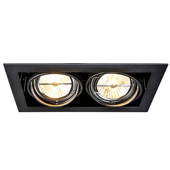 QAZQA Set van 6 inbouwspots zwart AR111 verstelbaar 2-lichts - Oneon