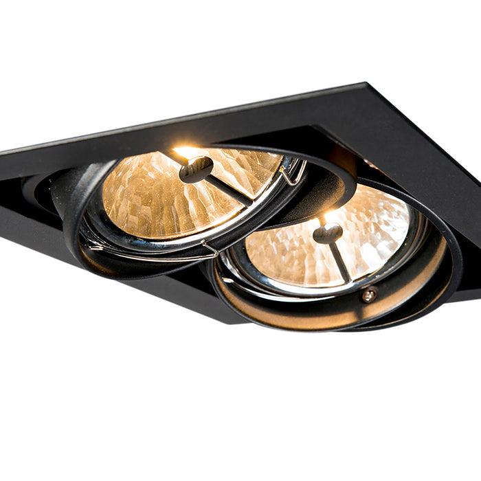 QAZQA Set van 6 inbouwspots zwart AR111 verstelbaar 2-lichts - Oneon