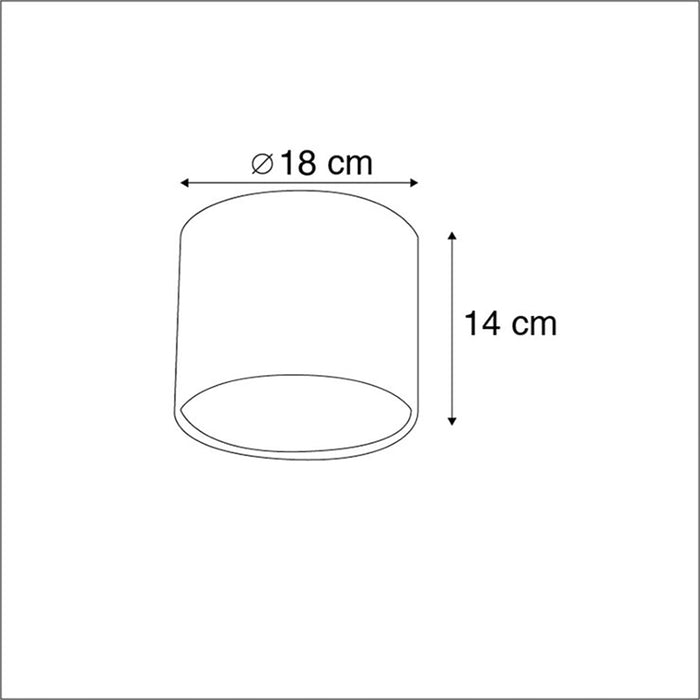 QAZQA Stoffen lampenkap lichtbruin rond 18|18|14