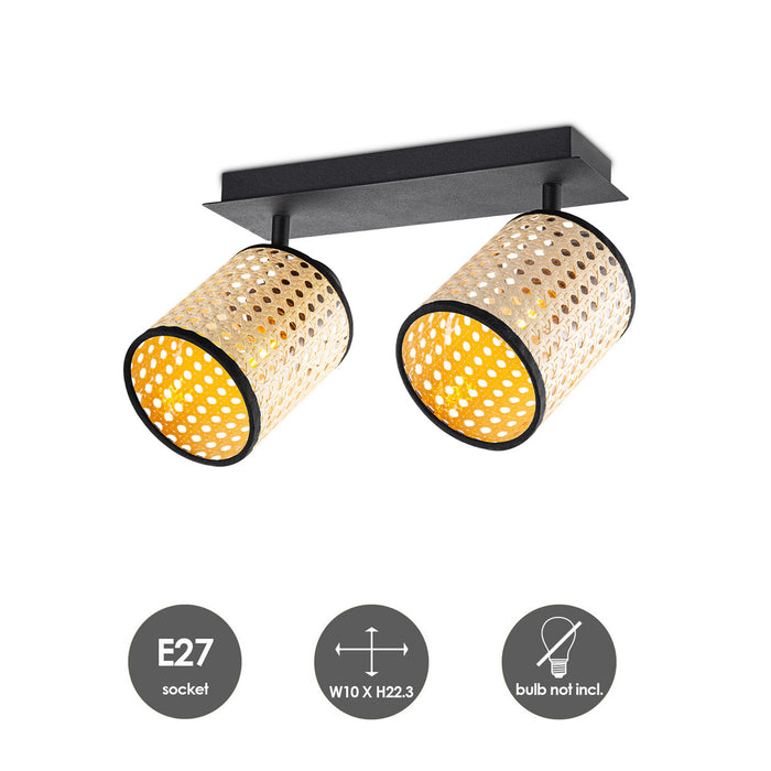 Home Sweet Home Landelijke LED Opbouwspot Dean 2L - Zwart