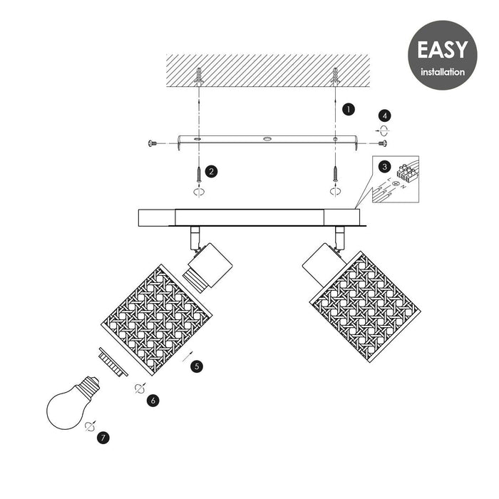 Home Sweet Home Landelijke LED Opbouwspot Dean 2L - Zwart