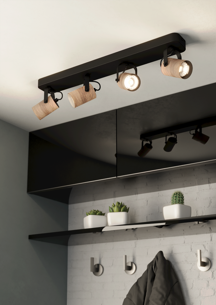 EGLO Cayuca Spot - GU10 - 58 cm - Zwart|Bruin