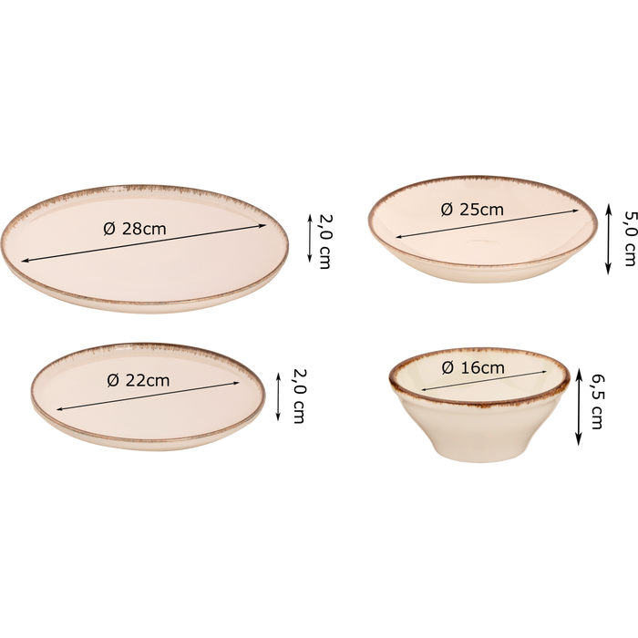 Maastricht Serviesset Akoya 6-persoons 24-delig Offwhite