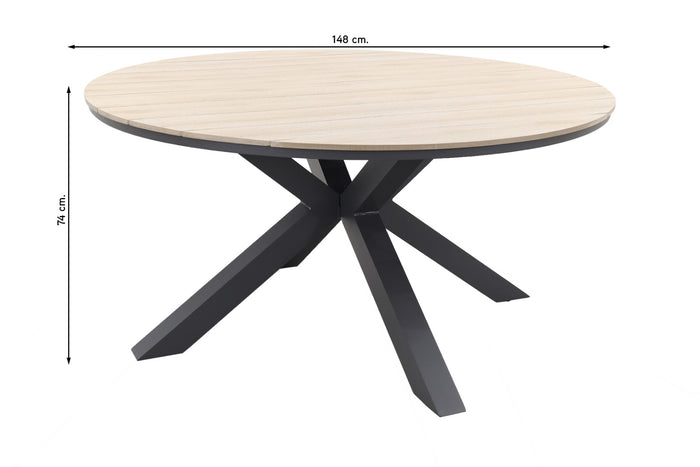 Garden Impressions Edison tuintafel - 148 cm. rond