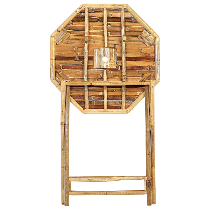 Beliani-MOLISE -Tuintafel-Lichte houtkleur-85 x 85 cm-Bamboehout