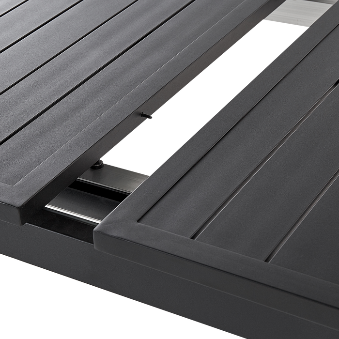 Beliani-VALCANETTO -Tuintafel-Zwart-90 x 180|240 cm-Aluminium