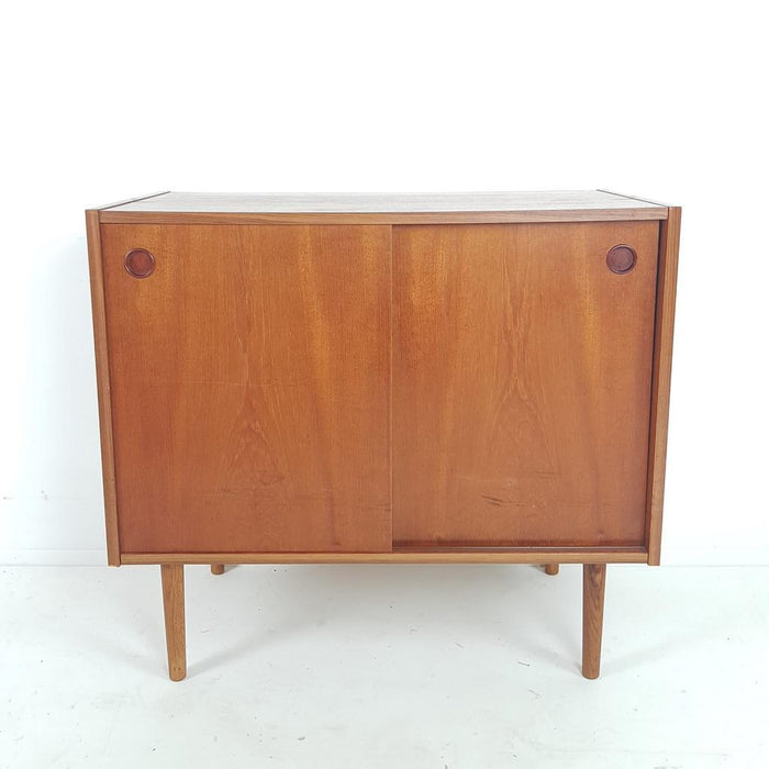 Reliving Vintage Deens Teak Houten Dressoirtje Schuifdeuren Kastje