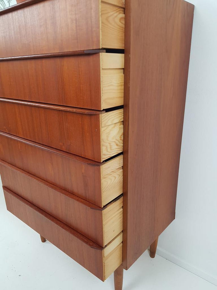 Reliving Vintage Deense Teak Houten Ladekast 6 Laden Kast