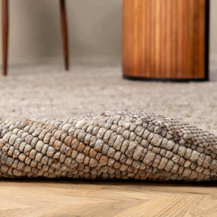 Hioshop Loump vloerkleed 230x160 cm wol beige, grijs.