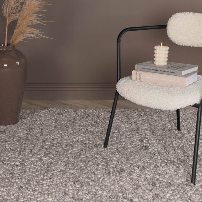 Hioshop Jajru vloerkleed 350x250 cm wol lichtgrijs.