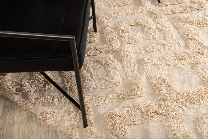 Hioshop Hilma vloerkleed 230x160 cm katoen naturel.