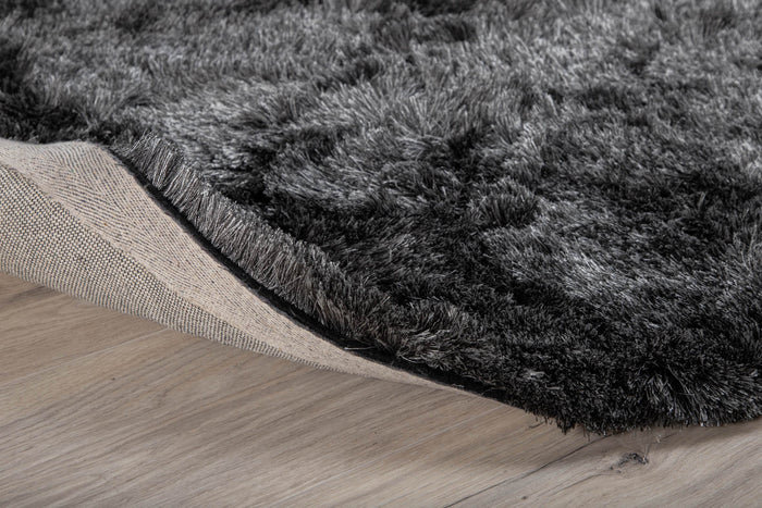 Hioshop Shiva vloerkleed Ø200 cm polyester grijs.