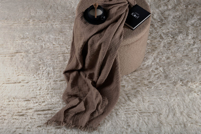 Hioshop Leiko vloerkleed 300x200 cm wol wit.