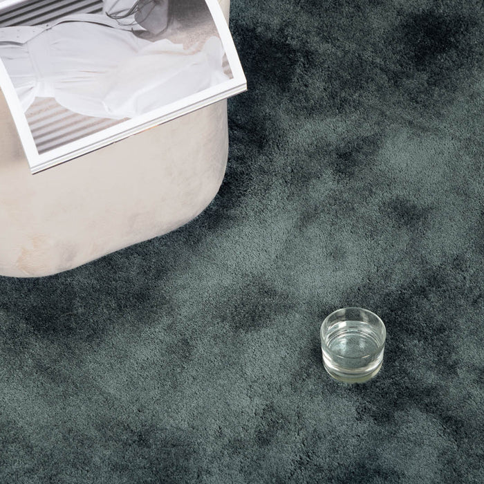 Hioshop Undra vloerkleed Ø200 cm polyester groen.