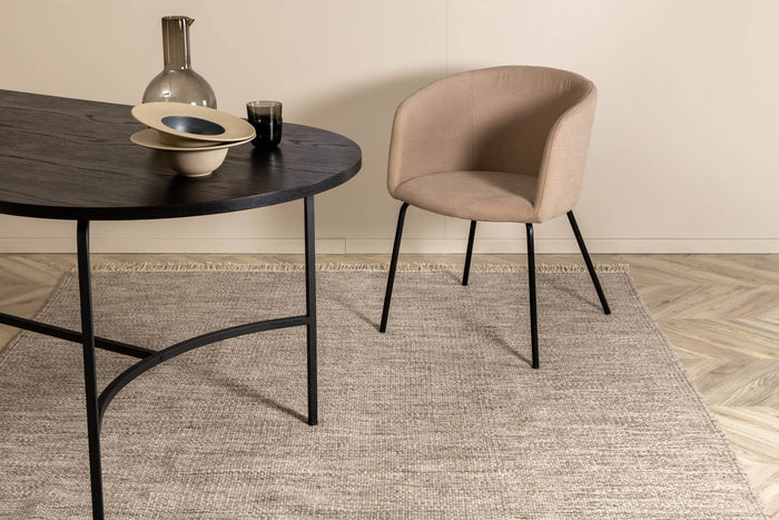 Hioshop Cyrus vloerkleed 300x200 cm wol beige.