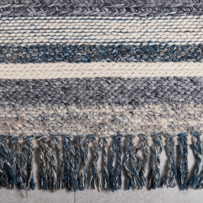 Hioshop Agra vloerkleed 240x170 cm wol blauw, grijs.