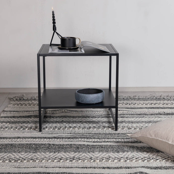 Hioshop Alwar vloerkleed 240x170 cm wol donkergrijs.