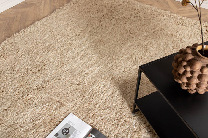 Hioshop Leiko vloerkleed 230x160 cm wol beige.