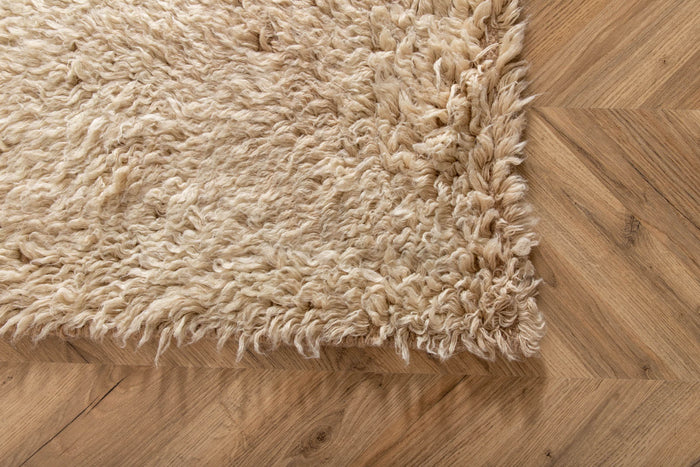 Hioshop Leiko vloerkleed 300x200 cm wol beige.