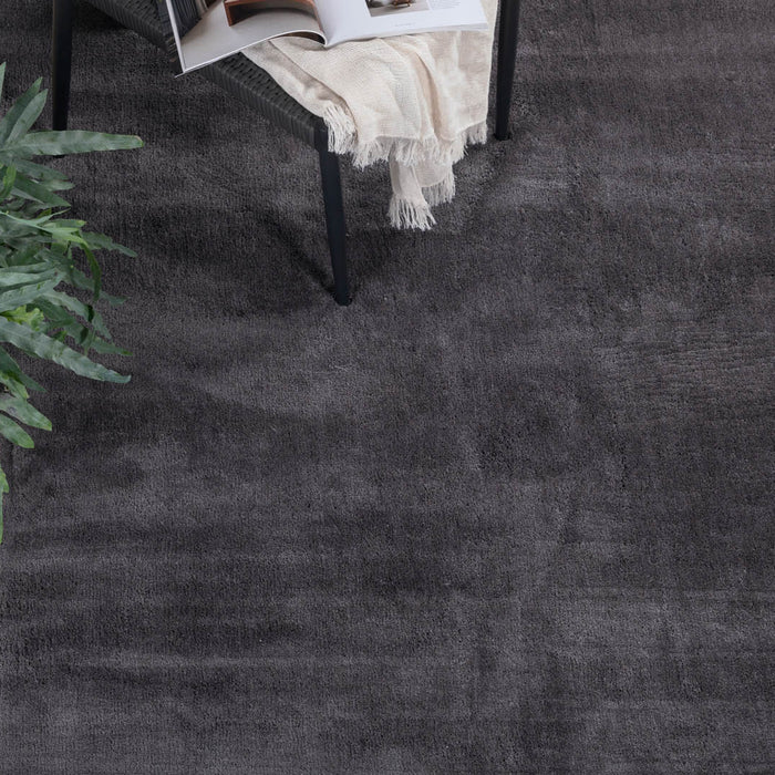 Hioshop Undra vloerkleed 300x200 cm polyester donkergrijs.