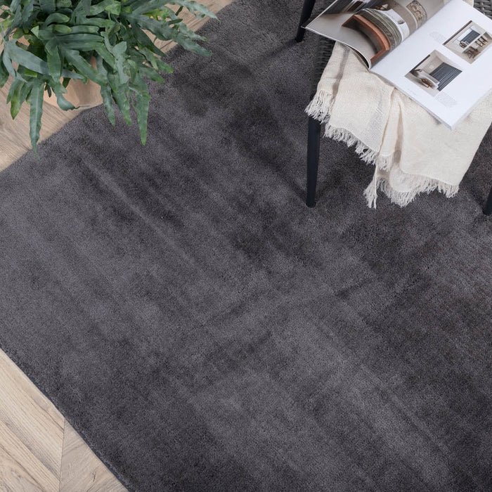 Hioshop Undra vloerkleed 300x200 cm polyester donkergrijs.