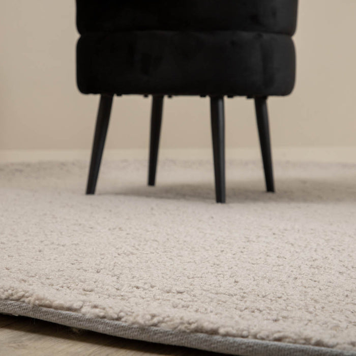 Hioshop Teddy vloerkleed Ø200 cm polyester grijs.