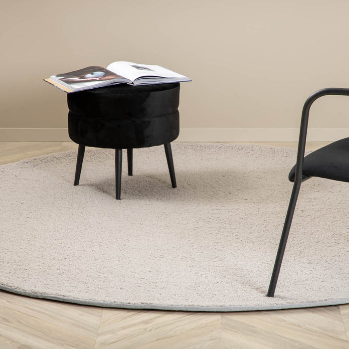 Hioshop Teddy vloerkleed Ø200 cm polyester grijs.