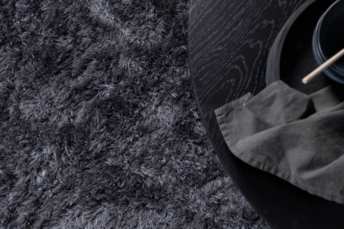 Hioshop Grace vloerkleed 300x300 cm polyester grijs.