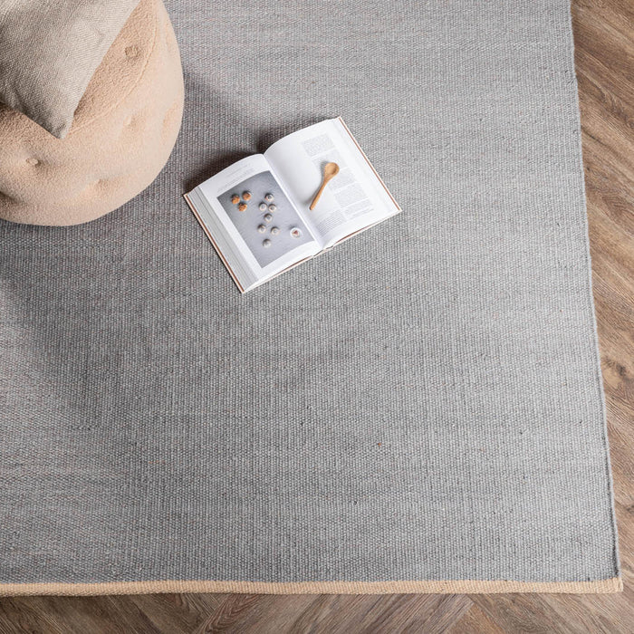 Hioshop Jaipur vloerkleed 300x200 cm wol lichtgrijs.