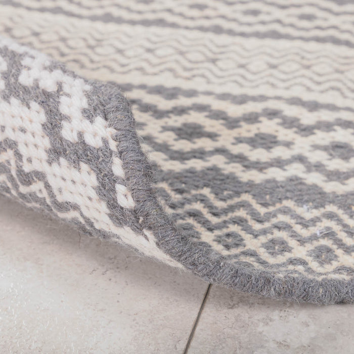 Hioshop Sishu vloerkleed Ø200 cm wol lichtgrijs.